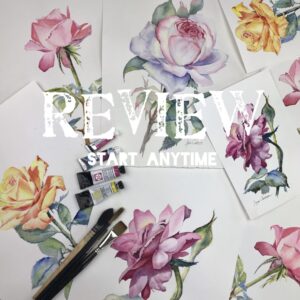 The Rose. Watercolour Mini Course. Intermediate. REVIEW. Start anytime.