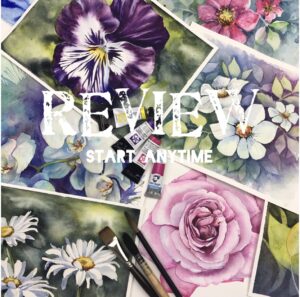 Flowers. Watercolour course. Intermediate. REVIEW.