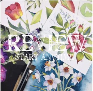 Flowers. Watercolour course. Beginners. REVIEW.