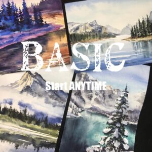Canadian Landscape. Alberta. Watercolour mini course. Intermediate. BASIC. Start anytime.