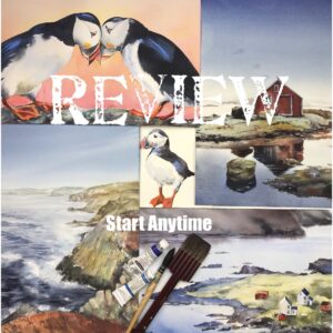 Canadian Landscape. Newfoundland and Labrador. Watercolour mini course. Intermediate. REVIEW. Start anytime.