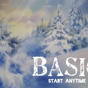 Snowy Forest. Watercolour workshop. BASIC