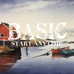 Canadian Landscape. Nova scotia. Watercolour mini course. Intermediate. BASIC.