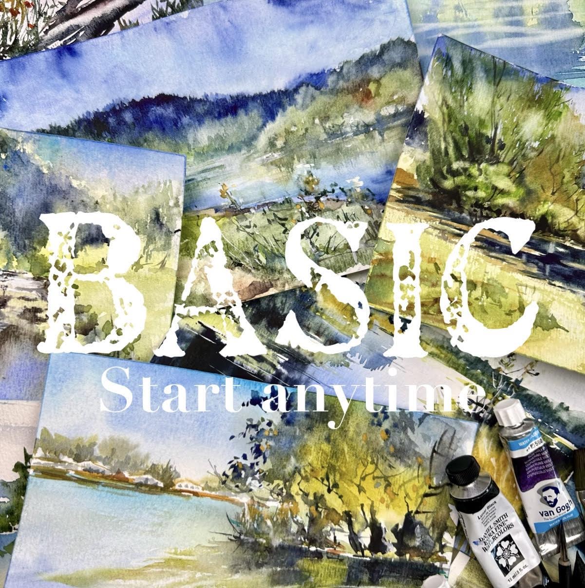 Spring Landscape. Watercolour course. BASIC.