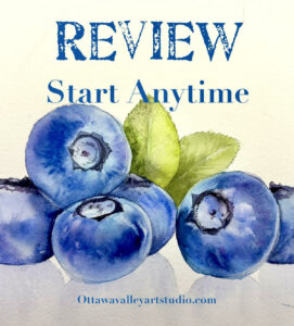 Blueberry. Watercolour tutorial. REVIEW