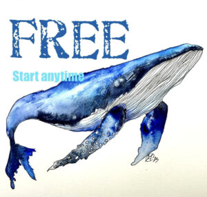 FREE BASIC watercolour tutorial WHALE from course  Canadian Landscape Quebec